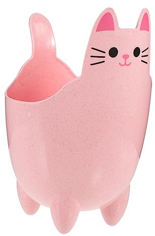 MUCKLILY Poubelle Chat en Pp Rose, Petite Poubelle Légère et Unique, Pratique pour Bureau et Chambre, Design Chat Mignon et Facile à Placer