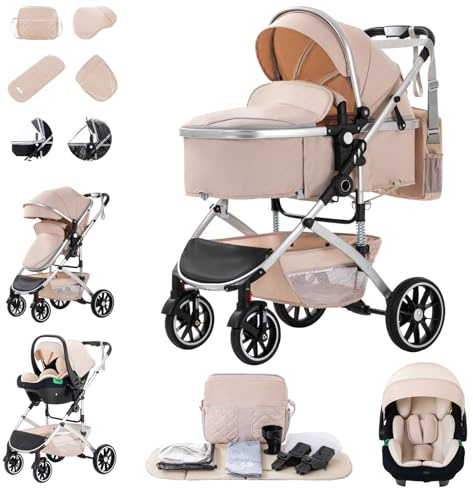 Zkiprm 3-in-1 Combo City Kinderwagen, Baby Wagen mit Sitz
