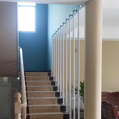 Garde-corps d'escalier 30 à 150 cm en fer forgé antidérapant en forme de L pour marches intérieures et extérieures, balustrades blanches pour plus de sécurité et de style