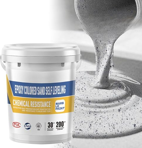 Epoxidharz Bodenbeschichtung Garage Bodenfarbe 1kg Epoxid Garagenbodenbeschichtung Garagenbodenfarbe Fussbodenfarbe Garagenfarbe Boden Beschichtung Bodenversiegelung(Sea grey)