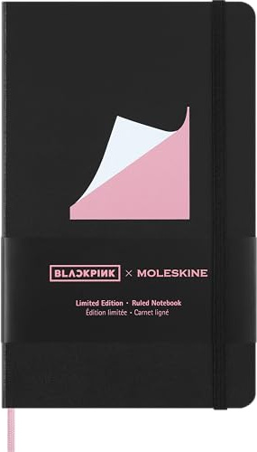 Moleskine X Blackpink Notizbuch L/A5, liniert, fester Einband, Schwarz