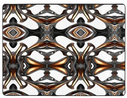 HHGFASD Alfombra antideslizante de 63 x 48 pulgadas, patrón de metal líquido, buena absorción de agua, adecuada para cocina, baño y sala de estar