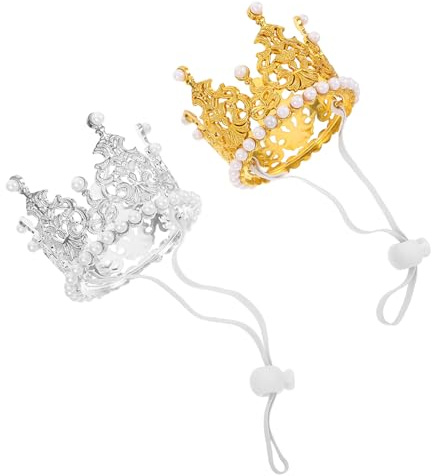 WEKAMOS 2Er Pack Geburtstagshüte Für Hunde Stirnbänder Partyhüte Kleine Haustier Tiaras Für Haustiere Foto Requisiten Bestickte Geburtstagskronen Für