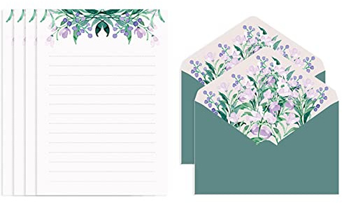 Briefpapier-Set, breit liniert, 2 Umschläge enthalten, passend für Babyparty, Hochzeit, Party, Einladungen, Heimgebrauch, Hochzeitseinladungen
