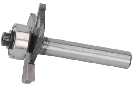 Keenso Fraise à défoncer à fente en T durable à 3 cannelures pour le travail du bois, avec roulement pour contreplaqué, tige de 6,35 mm, hauteur de coupe de 3/32, pour divers projets de travail du