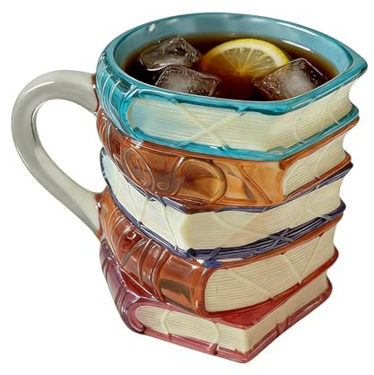 Yqooup Mug Livre - Tasse Originale Pour Thé Boissons Chaudes,Mug pour Amateurs de Lecture - Cadeau pour Lectrice Lecteur Passionné Écrivain Bibliothécaire