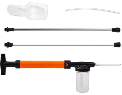 Genérico Plumero de Polvo de diatomeas, aplicador de aspersor de Mano, Herramienta de 2 Polos con Alcance Extensible, Dispositivo de Polvo de, Accesorio de Control de plagas con diseño ergonóm