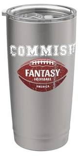 Fantasy Football Commish Distressed, Lustig Doppelwandiger Edelstahl-Thermobecher