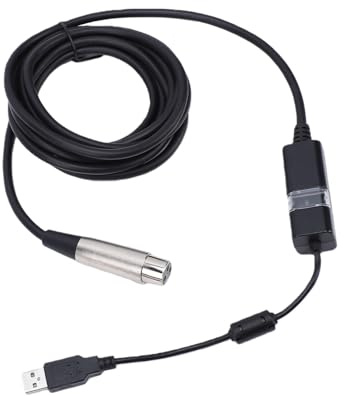 Eacam Cable XLR a USB Adaptador XLR USB Cable de Micrófono a Convertidor Convertidor/D de 16 Bits y 48 KHz Indicador LED 2,8 M Plug and Play con Doble Blindaj
