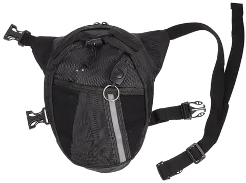 Ciieeo Sacoche de Ceinture Banane Multifonction en Tissu Oxford Résistant pour Moto Tour de Jambe Réglable pour Rangement Sécurisé pour Sports Extérieurs et Chasse
