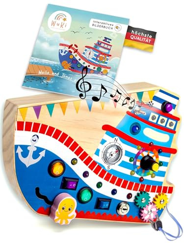 WuKi - Busy Board 2 Jahre- Montessori Busy Board Deutsch - Montessori-Spielzeug - Montessori-Board - Activity Board - Montessori Spielzeug 2 Jahre