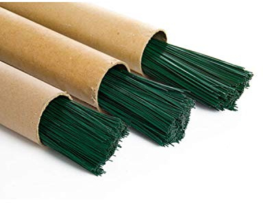 World of Sparkles Florist Stub Wire Stem for Wiring Flowers Arts and Crafts Brides Bridesmaid 20 Gauge (0.9mm Diameter), Green, 14 Inches - 100pcs