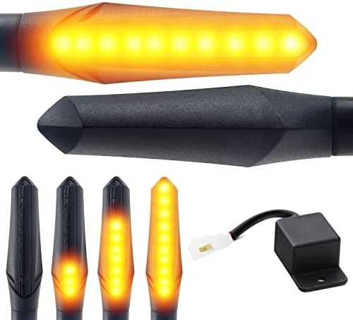 Area1 Motorrad LED Blinker e-geprüft Lauflicht-Effekt 2 Stück/M8 + LED Relais für z.B. 790 Duke 390 Duke 690 SMC/R MT07 MT09 MT125 Z900 Z650 Z500 Z125 CMX CB Hornet SV650 GSXS R12 S1000 F750GS R1250GS