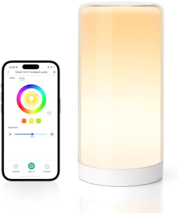 meross Smart Table Lamp, Bedside Lamp, Compatible with Apple HomeKit, Siri, Amazon Alexa and SmartThings, Tunable White and Multi-Color, Touch Control, Voice and App Control