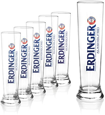 ERDINGER Lot de 6 verres à bière blanche sans alcool de 0,5 l - Verres à bière blanche idéals