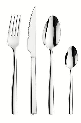 Prima Collection, Servizio da 48 Posate con Coltello Bistecca Serie Amalfi (12 Persone) NICHEL FREE