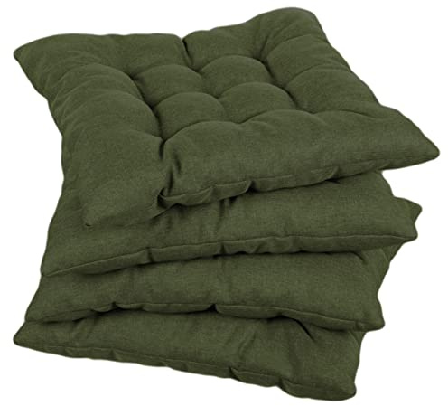 Gutekissen® Stuhlkissen gesteppt Quadrat Polsterauflage Auflage für Stühle/Bänke für Haus und Garten Sitzauflage Gartenkissen Sitzkissen viele Farben (50x50, Dunkelgrün, 1)