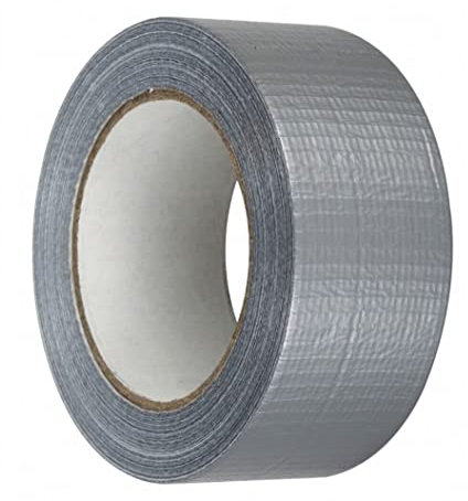 Generico Cinta adhesiva de tela americana reforzada, 50 mm, 25 m, rollo plateado, cable de pegamento