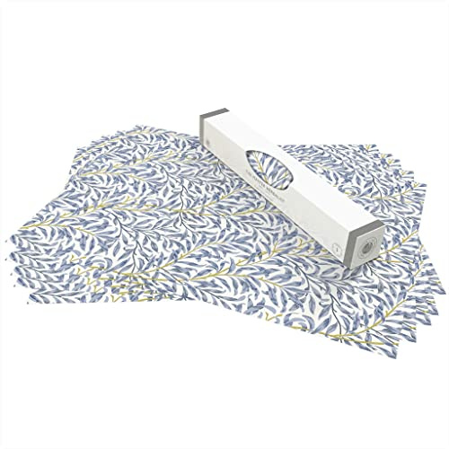 The Master Herbalist Fragrant Scented Drawer Liners in a Blue William Morris Design | Pack of 5 Sheets | Contains Essential Oils | Made in The UK (Fresh Linen, Rolled)