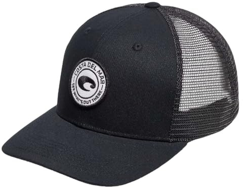 Costa Del Mar Medallion Trucker Hat, Black, One Size
