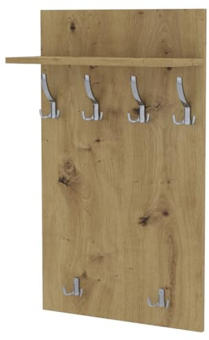 AKKE Garderobenpaneel, Wandgarderobe, PVC Maxi, Artisan-eiche, 100cm x 60 cm