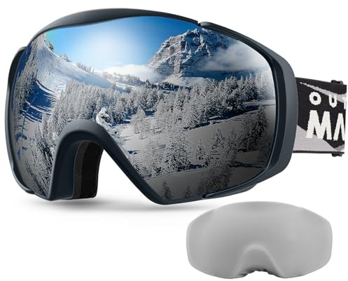 OutdoorMaster Ski Goggles with Cover, Anti-Fog OTG Snow/Snowboard Goggles