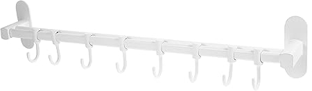 Ganchos De Pared Organizador De Rieles De Cocina Colgador De Bandeja De Riel Soporte para Utensilios De Cocina Perchero Estante Montado En La Pared Aluminio Espacial