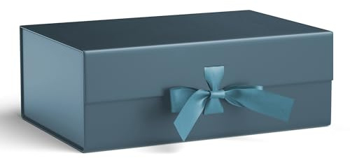 GIFTSAY Magnetische Geschenkbox, Geschenktüten, 32,2 x 20,3 x 11,4 cm, große Geschenkboxen, marineblau mit Deckel für Geschenke, Papier-Hochzeitsgeschenkboxen, Geburtstagsgeschenkbox, Großpackung