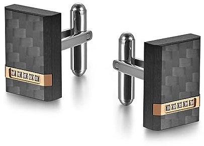 Dsnyu Manschettenknöpfe Herren Rosegold, Cufflinks for Men Edelstahl Rechteckige Quaderförmige Eingelegte Edelsteine für Ehemann Sohn