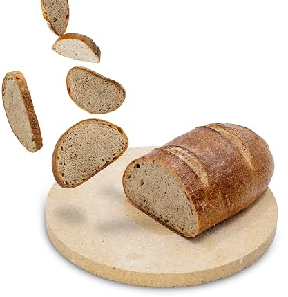 Feuerfest 123 - Brotbackstein Schamotte Rund Ø 31x2,5 cm, Backstein für Backofen & Gasgrill, Lebensmittelecht für einen unverwechselbaren Genuss, für leckere Brote wie vom Lieblingsbäcker