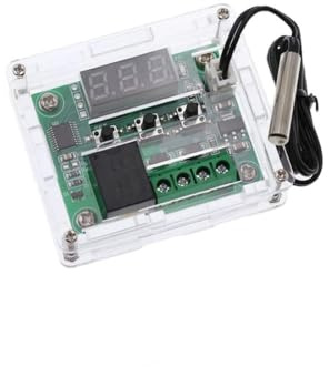zalati Temperaturreglerplatinen, digital, 12 V, W1209, Thermostatregler mit Sondenschutzgehäuse, elektronischer Temperaturregelungsmodulschalter