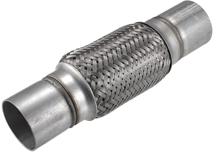 QUARKZMAN Tubo Flessibile Per Scarico Auto Argento 1pc 60x290mm Inox | Acciaio Inossidabile, Diametro Interno 60mm, Diametro Esterno 64mm, Lunghezza Non Saldata 195mm, Lunghezza Totale 290mm