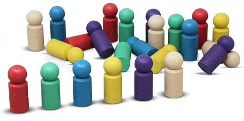 WISSNER® RE-Wood Jumbo-Spielfiguren Set (24 Teile) – In 6 Farben