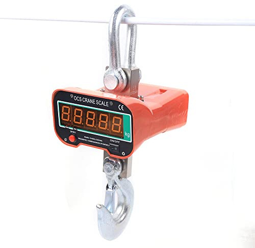 3T/3000kg Hängewaage mit LED Display Kranwaage Industriewaage Zugwaage Waage Fernbedienung + RC, Messgenauigkeit 1 kg