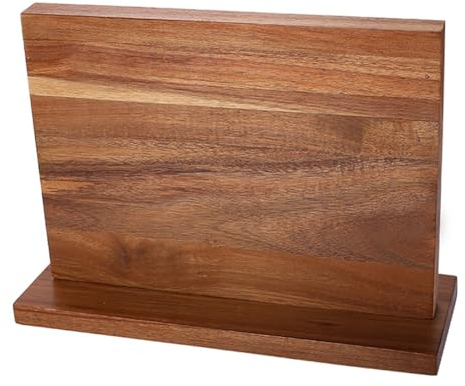 TT-YEC Porte-Couteau Magnétique Double Face En Bois, Porte-Couteau Universel Pour Vaisselle, Avec Aimants Super Puissants Et Pieds Antidérapants, Adapté Aux Couteaux Jusqu'à 21 Cm De Long