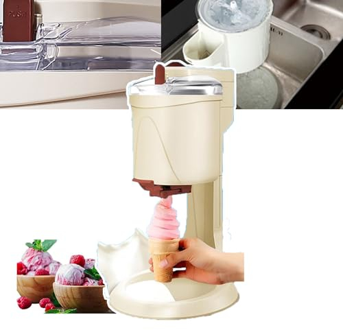 WhAeoy Softeismaschine, Mit Transparentem Deckel, Fassungsvermögen des Internen Tanks Beträgt 1000 Ml, Automatische Eismaschine Für Die Heim-DIY-Küche, Roll-Eismaschine,A