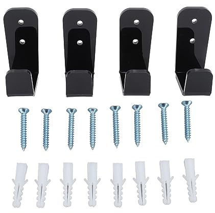 Buachois 4Pcs Hockey Stick Hooks,Wall Mount Versatile Ice Hockey Stick Display Holders Hanger Horizontal Rack Acrylic Stick Bracket for Club Bar Garage Storage Organizer Black