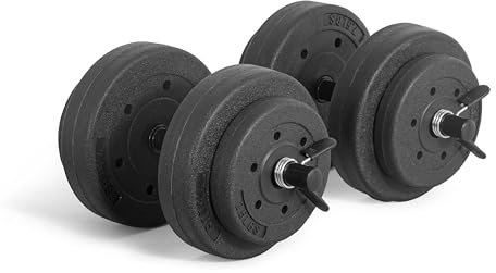 Keps skivstång 40 lbs cement hantel set (svart)
