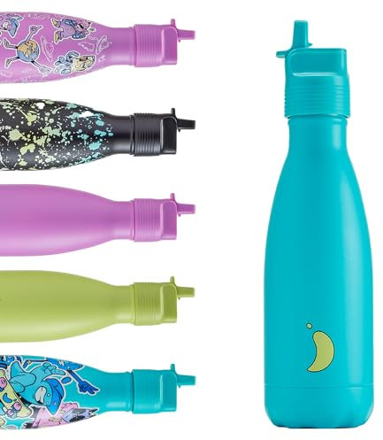 Chilly's Kids Original Bottles - 90% Stainless Steel - BPA-Free, Double Walled Vacuum Insulated Bottle - for Cold and Hot Drinks - 350ml - Aqua