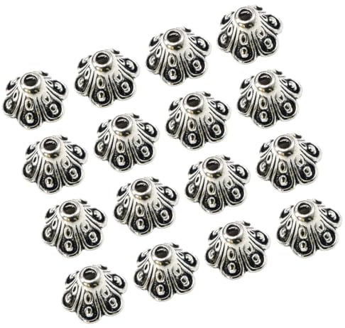 VILLCASE 100stücke Lilien Perlenkappen Anhänger Legierung Charms Für Diy Schmuckherstellung Perlen Zur Ohrringherstellung Und Designs