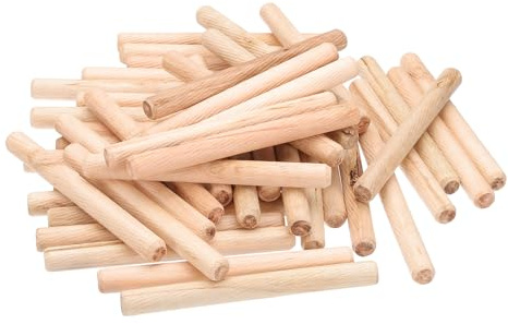 PATIKIL 1/2 Holzdübel, 212 Stück M12x120mm Holzdübel Hartholzstifte Nutrille Einfaches Einsetzen für Handwerk Möbel Tür Kunst