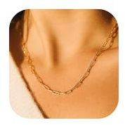 925 Sterling Silver Clasp Choker Necklace Chain Waterproof Jewellery Women | 16K Gold Plated Trendy Dainty Thin Simple Minimalist Non-Tarnish Necklaces 14/16/18/20