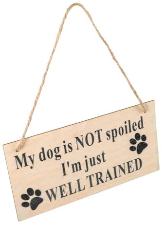 VOSAREA Wooden Hanging Sign Dog Decor Home Door Pendant Wall Ornament Personalised Decor
