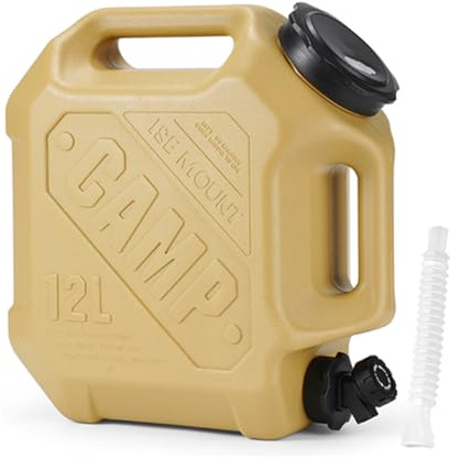 KOBONA Wasserbehälter mit Hahn Und Verlängerung Wasserleitung, 12L Camping Wasserkanister Kanister Trinkwasserkanister Tragbar Wassertank Wasserkrug Wasservorratsbehälter for Wandern Camping