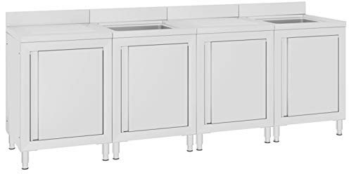 ShGaxin Mobiletto da Cucina con Lavandino in Acciaio Inox 240x60x96 cm,Mobiletto da Cucina,Mobiletto da Cucina Salvaspazio-3058272