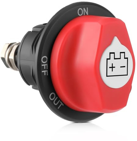 Qerwsdty Batterie-Trennschalter 12-48 V, Batterie-Haupttrennschalter für Marine, Boot, Wohnmobil, ATV, Auto, UTV, Fahrzeug, 100 A.