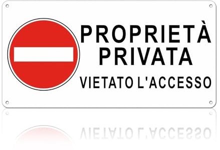 TAKULA Cartelli - Señal de propiedad privada de prohibición de acceso, 30 x 20 cm, de aluminio reflectante, preperforado, impermeable, resistente a los rayos UV, para interiores y exteriores