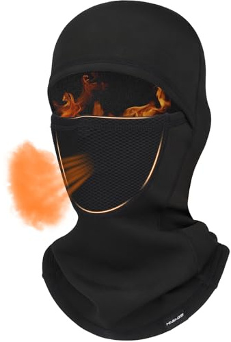 HASAGEI Balaclava, Passamontagna, Maschera da Sci per motociclette, Sport Invernali all'Aria Aperta, Antivento, Calda, Protezione UV, da Donna e da Uomo, 1 Nero, Taglia Unica