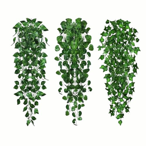 Wennicy 3 modeller av bioniska vägghängda konstgjorda växter set utan vattentillförsel dekorativa rankor balkong dekoration konstgjord växt murgröna konstgjorda blommor