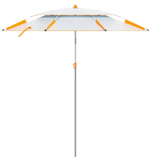 QUSYZD Tragbarer Strandschirm, Schutz vor Sonnenlicht, größerer winddichter Terrassenschirm für unterwegs, robuster, kompakter Gartenschirm,Orange-233cm(8ft),Orange-233cm(8ft)